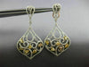 ESTATE 3.60CT WHITE & FANCY YELLOW DIAMOND 18K 2 TONE GOLD 3D TEAR DROP EARRINGS