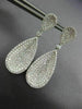 ESTATE LARGE 2.30CT DIAMOND 18K WHITE GOLD 3D CLASSIC TEAR DROP HANGING EARRINGS