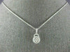 ESTATE .35CT DIAMOND 18KT WHITE GOLD 3D ROUND CLUSTER HALO FLOATING PENDANT