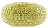 EXTRA LARGE 2.7CT FANCY YELLOW DIAMOND 18K YELLOW GOLD MULTI ROW DOME SHAPE RING