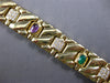 LARGE 8.83CT DIAMOND & AAA MULTI COLOR GEM 14KT YELLOW GOLD CUFF BRACELET #27930