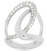 ESTATE LARGE .87CT DIAMOND 14KT WHITE GOLD ROUND LOVE KNOT FUN ANNIVERSARY RING