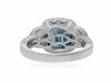 LARGE GIA CERTIFIED 5.21CT DIAMOND & AAA SAPPHIRE 18K WHITE GOLD ENGAGEMENT RING