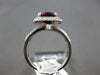 LARGE 2.37CT DIAMOND & AAA GARNET 14KT WHITE GOLD CUSHION & ROUND HALO FUN RING