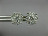 LARGE 1.0CT DIAMOND 14KT 2 TONE GOLD ROUND SOLITAIRE HALO CLUSTER STUD EARRINGS