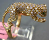 LARGE 1.16CT DIAMOND & AAA TSAVORITE 18KT ROSE GOLD HAPPY PANTHER TIGER FUN RING