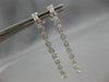 ESTATE 1.05CT DIAMOND 18K WHITE GOLD ROUND 2 ROW CHANDELIER FUN HANGING EARRINGS