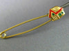ESTATE RED & GREEN ENAMEL 14KT YELLOW GOLD CHRISTMAS HOUSE SAFETY PIN #MILANO31