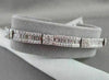 ESTATE WIDE 6.92CT DIAMOND BAGUETTE & ROUND 18KT WHITE GOLD BRACELET