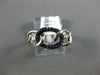 ESTATE .19CT AAA SAPPHIRE 18KT WHITE GOLD 3D CLASSIC OVAL LINK FUN RING