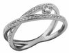 ESTATE .25CT DIAMOND 14KT WHITE GOLD 3D CLASSIC SOLITAIRE X LOVE FUN RING