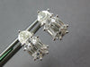 1.2CT DIAMOND 18K WHITE GOLD BAGUETTE ASSCHER & MOON STONE CLUSTER STUD EARRINGS