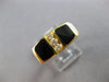 .09CT DIAMOND & AAA ONYX 14KT YELLOW GOLD 3D SQUARE HANDCRAFTED MENS RING #23110