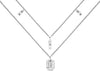.24CT DIAMOND 14KT WHITE GOLD 3D ROUND & BAGUETTE CLUSTER BY THE YARD NECKLACE