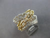 EXTRA LARGE .49CT DIAMOND 14K TWO TONE GOLD MULTI ROW MULTI LINK CRISS COSS RING