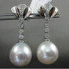 ESTATE LARGE .24CT DIAMOND 14K WHITE GOLD SOUTH SEA PEARL FLOWER ETOILE EARRINGS