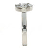 WIDE .58CT DIAMOND 18KT WHITE GOLD 3D MULTI SHAPE FLOWER MULTI HEART LOVE RING
