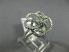 ESTATE LARGE 1.35CT DIAMOND 14KT WHITE GOLD 3D FLOWER CLUSTER INVISIBLE FUN RING