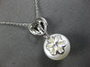 ESTATE .55CT DIAMOND & AAA PEARL 14K WHITE GOLD HEART SHAPE FUN FLOATING PENDANT