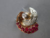 ANTIQUE LARGE 1.95CT DIAMOND & AAA RUBY 14KT ROSE GOLD CLASSIC FUN RING #27945