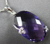 LARGE 9.49CT DIAMOND & AAA AMETHYST 14K WHITE GOLD OVAL & ROUND FLOATING PENDANT