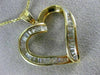 ESTATE .85CT BAGUETTE DIAMOND 14K YELLOW GOLD CLASSIC OPEN HEART PENDANT #19268