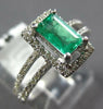 .91CT DIAMOND & AAA EMERALD 14K5 WHITE GOLD 3D EMERALD CUT HALO ENGAGEMENT RING