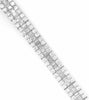 LARGE 22.73CT DIAMOND 18KT WHITE GOLD 3D ROUND & BAGUETTE CUFF TENNIS BRACELET