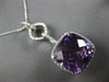 LARGE 10.06CT DIAMOND & AAA AMETHYST 14KT WHITE GOLD 3D CUSHION & ROUND PENDANT