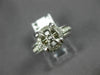 ESTATE WIDE .35CT DIAMOND 14KT WHITE GOLD HALO SEMI MOUNT ENGAGEMENT RING #19870