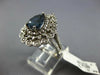 LARGE 3.08CT DIAMOND & AAA SAPPHIRE 14KT WHITE GOLD 3D PEAR SHAPE COCKTAIL RING