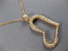 ESTATE LARGE .6CT DIAMOND 18K ROSE GOLD CLASSIC OPEN HEART FLOATING LOVE PENDANT