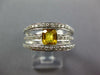WIDE 1.62CT DIAMOND AAA YELLOW SAPPHIRE 14K WHITE GOLD MULTI ROW ENGAGEMENT RING