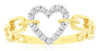 ESTATE .15CT DIAMOND 14KT YELLOW GOLD 3D ROUND CLASSIC OPEN HEART LOVE RING