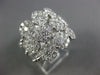 ESTATE LARGE 2.05CT DIAMOND 18K WHITE GOLD 3D MULTI FLOWER CLUSTER COCKTAIL RING