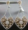 EXTRA LARGE 2.91CT DIAMOND 18K WHITE & ROSE GOLD FLOWER CLIP ON HANGING EARRINGS