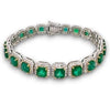 LARGE 19.80CT DIAMOND & AAA EMERALD 18KT 2 TONE GOLD 3D SQUARE OCTAGON BRACELET