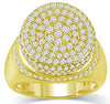ESTATE LARGE 3.10CT DIAMOND 14KT YELLOW GOLD MULTI ROW CIRCULAR FLORAL FUN RING