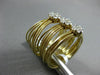 ESTATE LARGE .54CT DIAMOND 18K 2 TONE GOLD 3 FLOWER MULTI BAND FLEXIBLE FUN RING