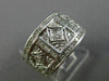 ESTATE WIDE 1CT DIAMOND 14KT WHITE GOLD 3D FILIGREE MILGRAIN WEDDING RING #25525