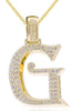 ESTATE LARGE 1.63CT DIAMOND 14KT YELLOW GOLD 3D G INITIAL FUN FLOATING PENDANT