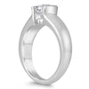 .75CT DIAMOND 14KT WHITE GOLD CLASSIC ROUND SOLITAIRE SEMI BEZEL ENGAGEMENT RING