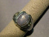 ESTATE WIDE 2.45CT DIAMOND & STAR SAPPHIRE 14K WHITE GOLD ETOILE MENS RING 25407