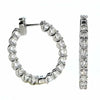 2.91CT DIAMOND 18KT WHITE GOLD SHARED PRONG LUCIDA HOOP HUGGIE HANGING EARRINGS