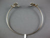 WIDE 1.25CT DIAMOND 14KT WHITE GOLD 3D DOUBLE BUTTERFLY FLEXIBLE BANGLE BRACELET