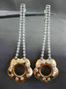 ESTATE 1.80CT DIAMOND 14KT WHITE & ROSE GOLD 3D ETOILE FLOWER HANGING EARRINGS