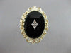 ANTIQUE VICTORIAN OLD MINE DIAMOND ONYX 14K Y GOLD FILIGREE COCKTAIL RING #20714