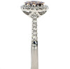 ESTATE .69CT WHITE & PINK DIAMOND 18K WHITE & ROSE GOLD CLASSIC FLOWER LOVE RING