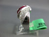 2.70CT DIAMOND & AAA RUBY 18KT WHITE GOLD ROUND & BAGUETTE CRISS CROSS LOVE RING