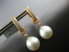 1.49CT DIAMOND & SOUTH SEA PEARL 18K ROSE GOLD 3D ETOILE HUGGIE HANGING EARRINGS